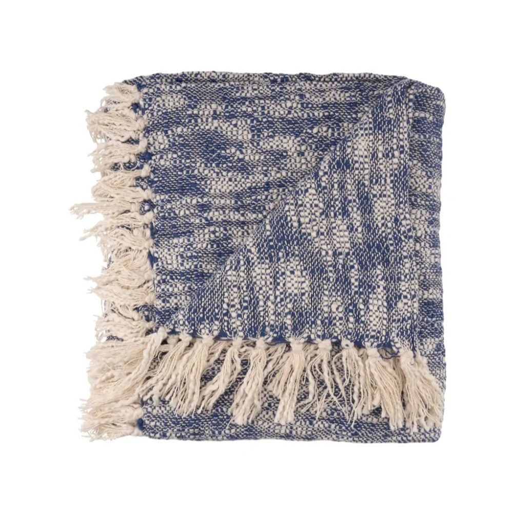 Chambray Ways Throw Blanket Blue